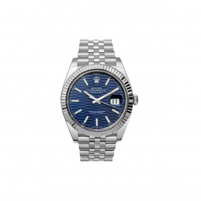 ROLEX DATEJUST SERIES BLUE DIAL MEN'S 18KT WHITE GOLD AUTOMATIC 41MM WATCH 126334-0032