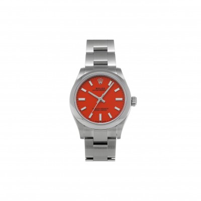 ROLEX OYSTER PERPETUAL CORAL RED 31MM WATCH 277200