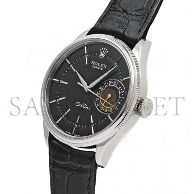 ROLEX CELLINI DAYTO BLACK 39MM WATCH 50519