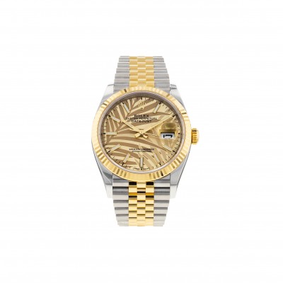 ROLEX DATEJUST GOLDEN PALM 36MM WATCH 126233