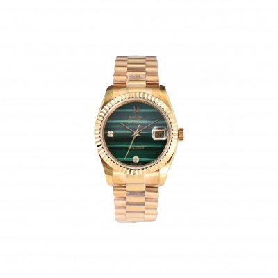 ROLEX DATEJUST MALACHITE DIAL MECHANICAL 36MM WATCH 18238