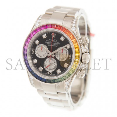ROLEX DAYTONA RAINBOW SAPPHIRE 18K WHITE GOLD 40MM WATCH 116599RBOW-0003