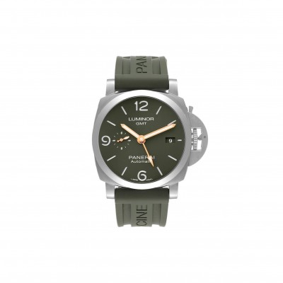 PANERAI LUMINOR 1950 GMT GREEN DIAL MS DHONI EDITION 44MM WATCH  PAM01056