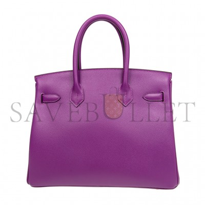 HERMES MASTER BIRKIN 30 EPSOM  LEATHER ANEMONE PURPLE GOLD BUCKLE BAG BK30P9EPGP (30*23*15cm)
