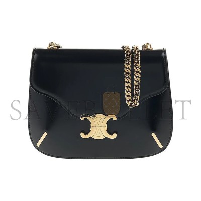 CELINE CHAIN BAG IN BESACE TRIOMPHE SHINY CALFSKIN 199273BF4.38NO (24.5*17*4cm)