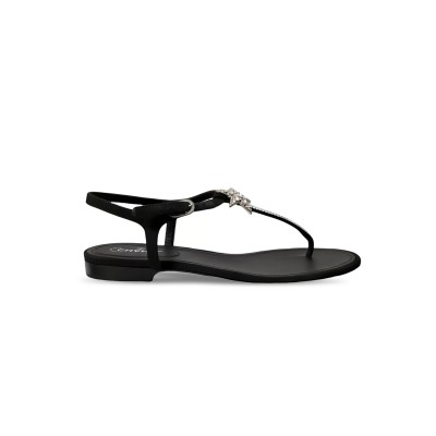 CHANEL SANDALS FOR WOMEN DOUBLE CC PEARL RHINESTONE HARDWARE BLACK BEACH SHOES G36014 X51738 94305