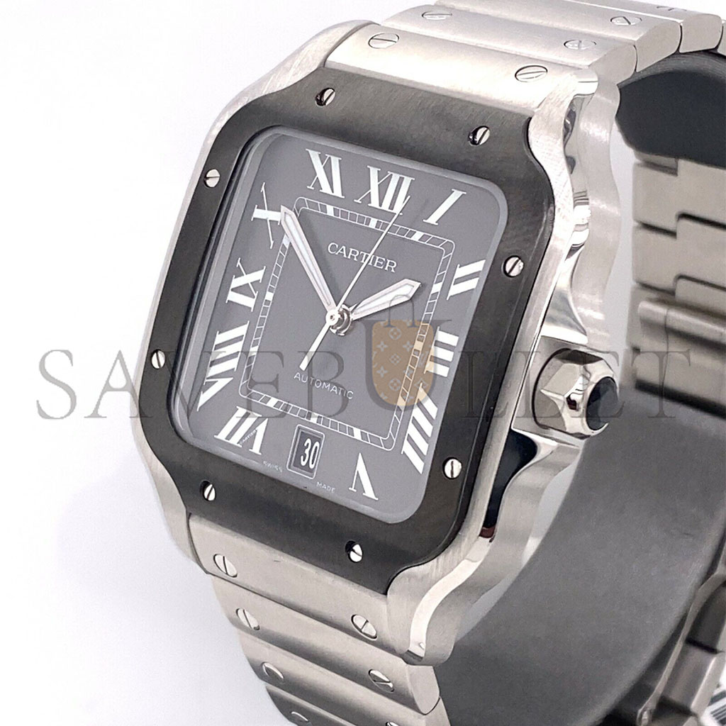 CARTIER SANTOS LARGE STAINLESS STEEL AUTOMATIC 48MM WATCH WSSA0037