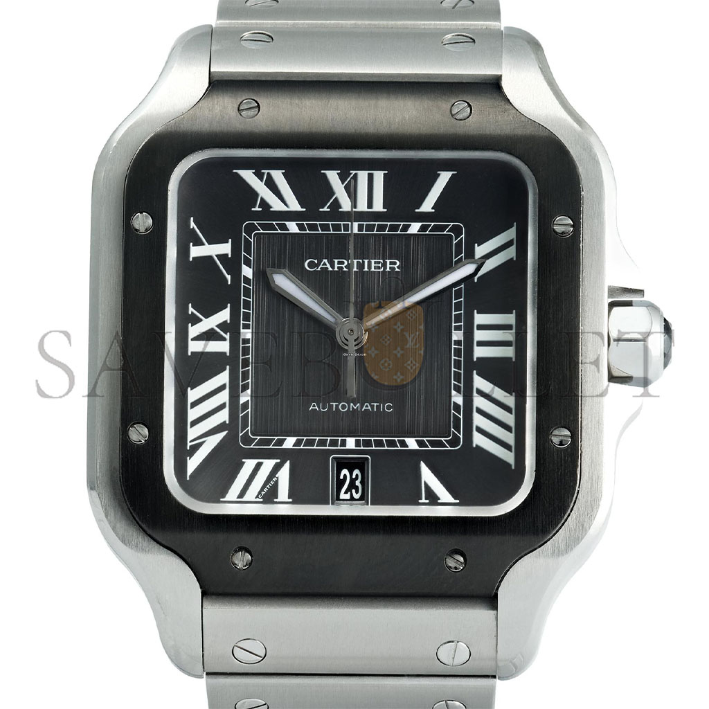 CARTIER SANTOS LARGE STAINLESS STEEL AUTOMATIC 48MM WATCH WSSA0037