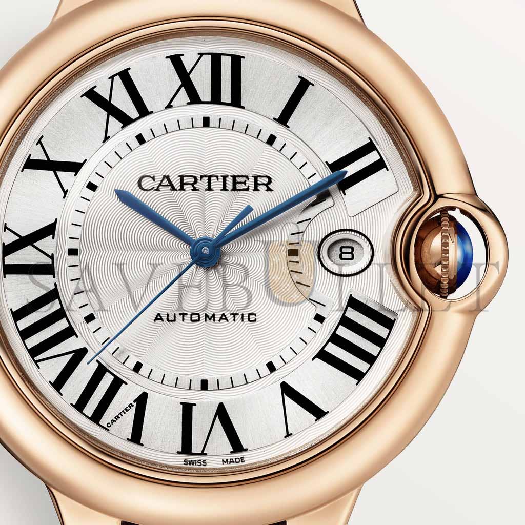 CARTIER BALLON BLEU DE MEN'S SILVER BROWN CARTIER 42MM WATCH WGBB0030