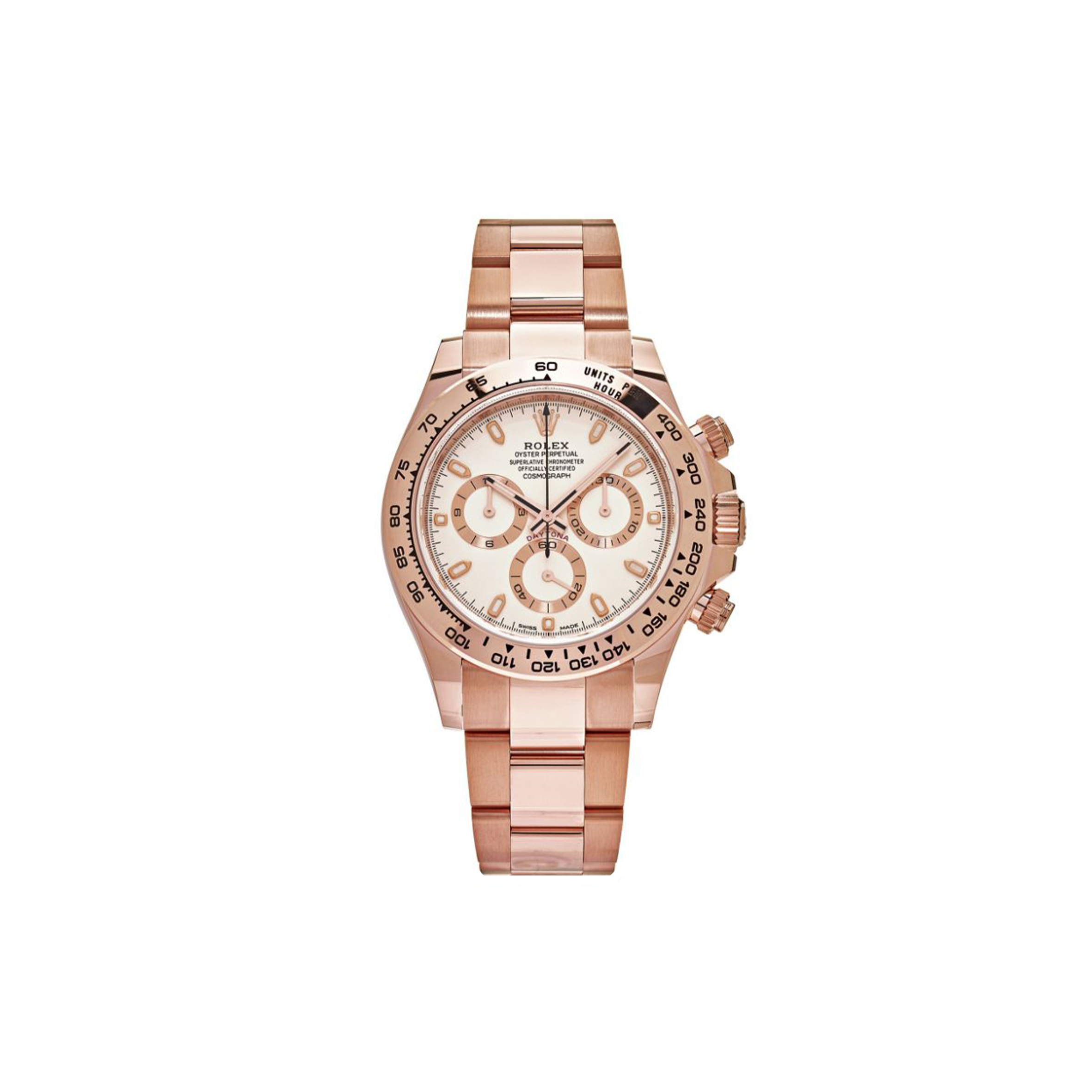 ROLEX DAYTONA 18CT EVEROSE GOLD AUTOMATIC IVORY DIAL 40MM WATCH 116505-0005