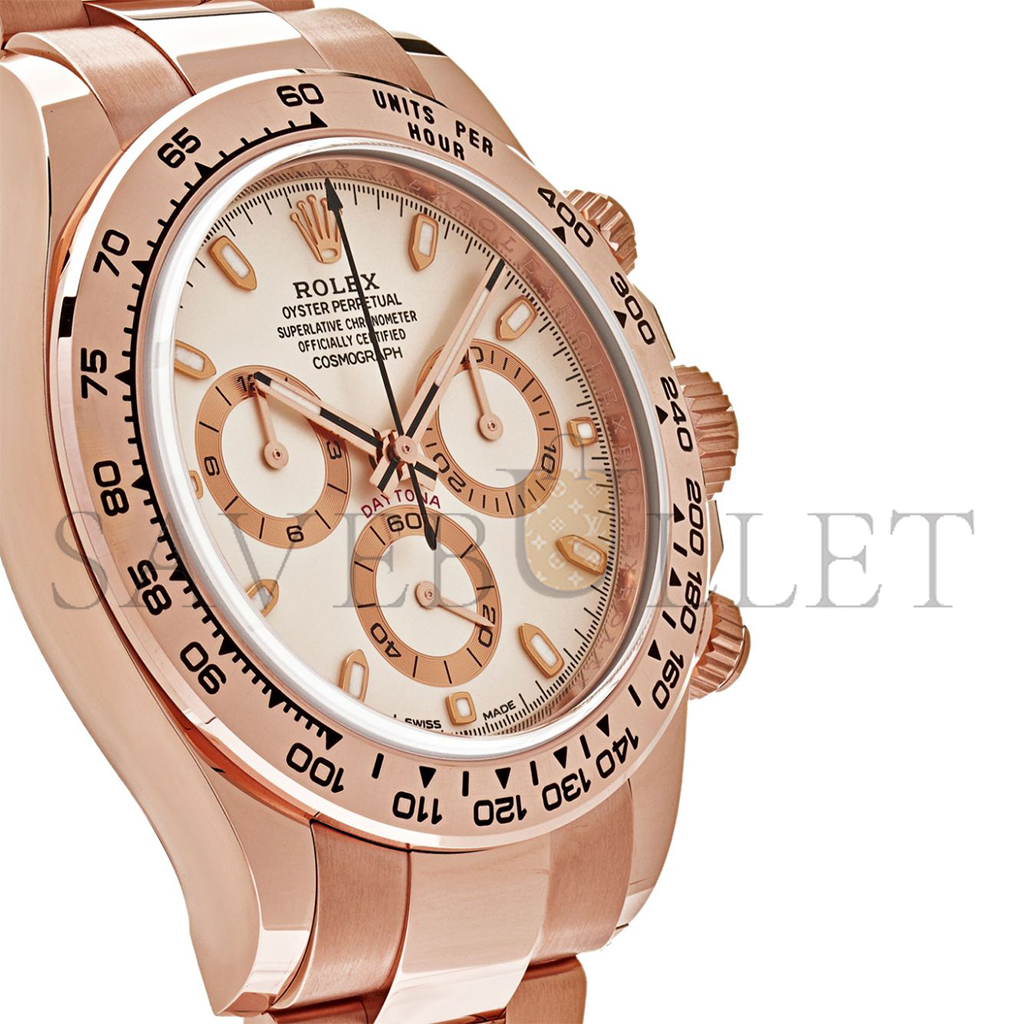 ROLEX DAYTONA 18CT EVEROSE GOLD AUTOMATIC IVORY DIAL 40MM WATCH 116505-0005