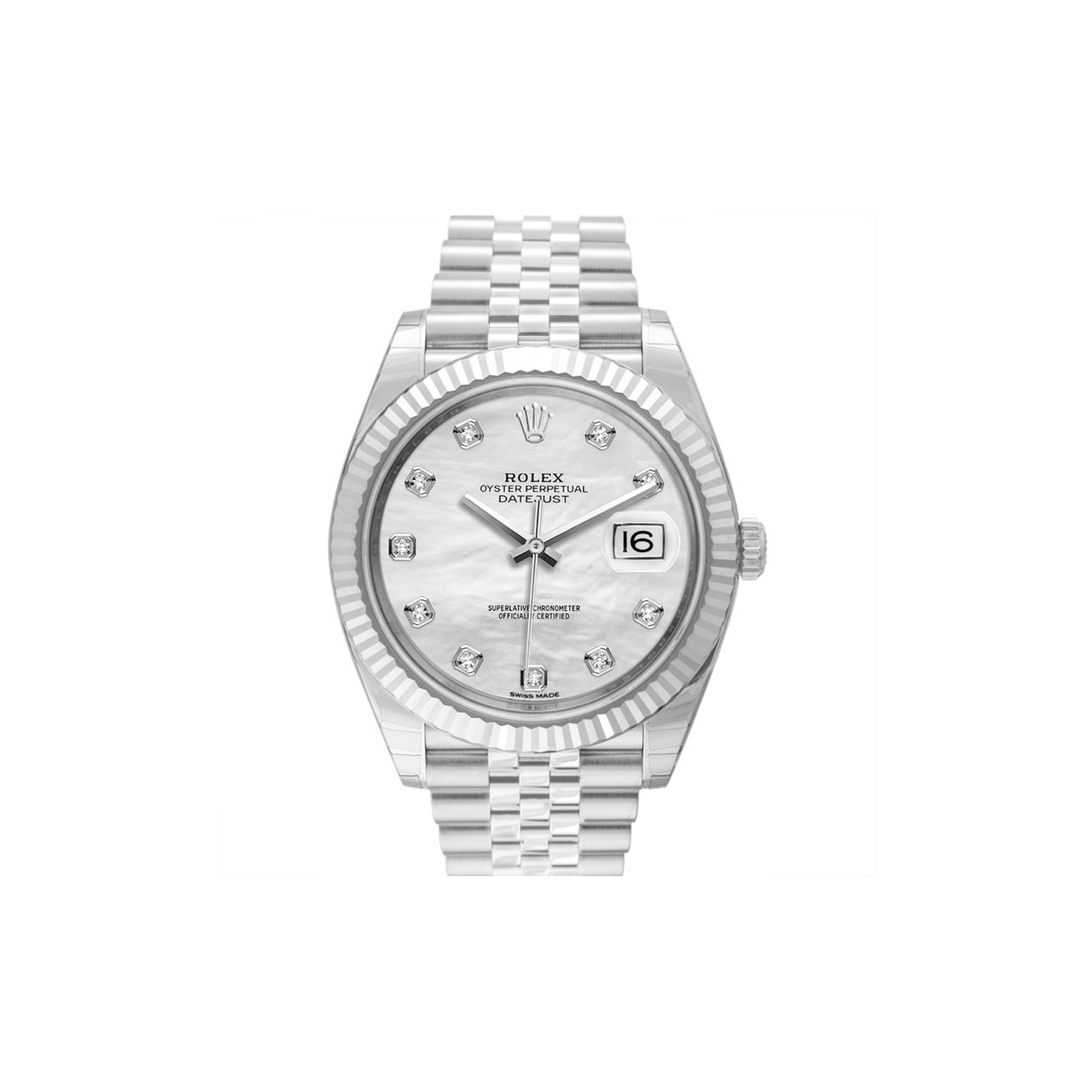 ROLEX DATEJUST  STEEL FLUTED 41MM WATCH 126334-00241 STAINLESS0