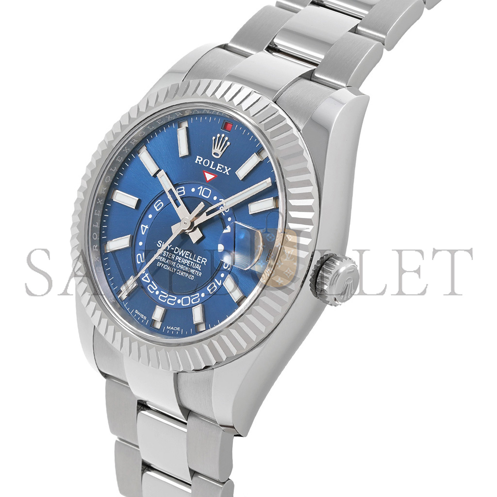 ROLEX SKY-DWELLER SERIES BRIGHT BLUE DIAL 42MM WATCH 326934