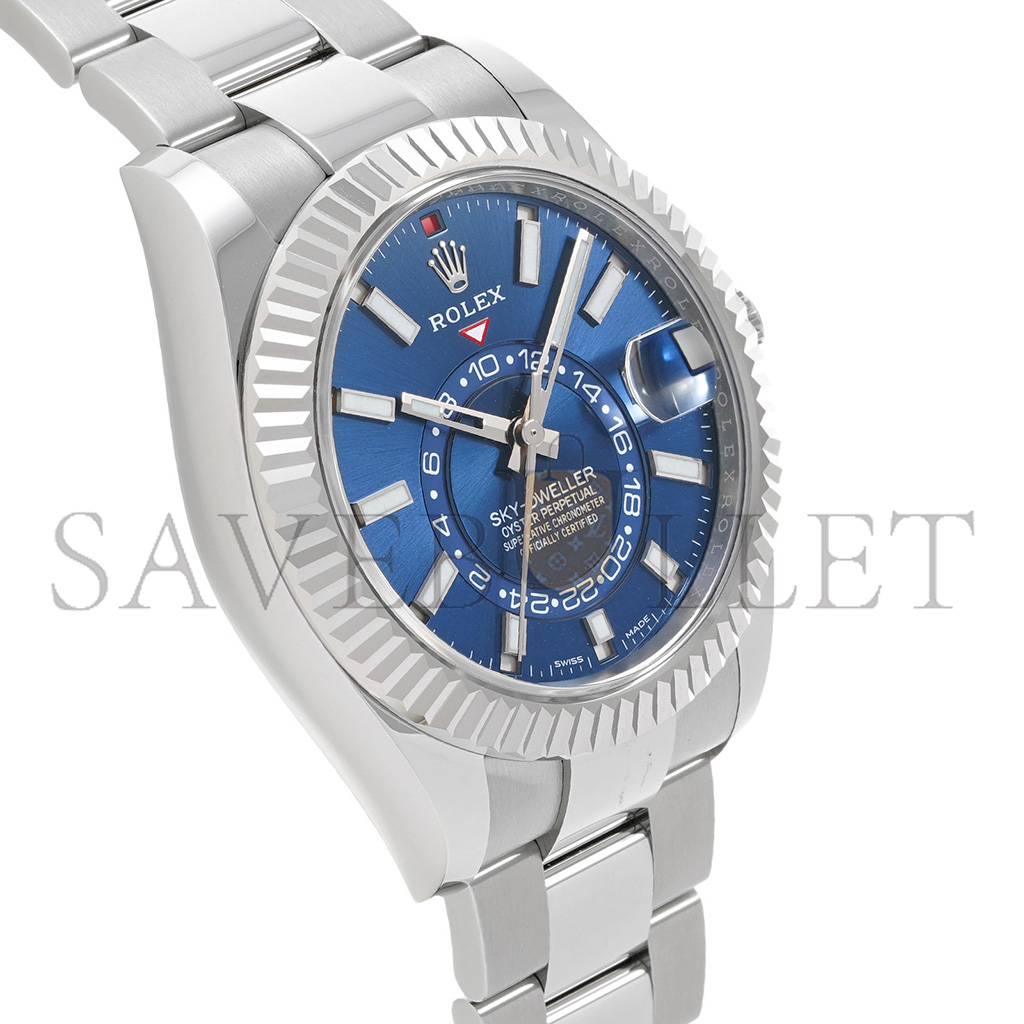 ROLEX SKY-DWELLER SERIES BRIGHT BLUE DIAL 42MM WATCH 326934