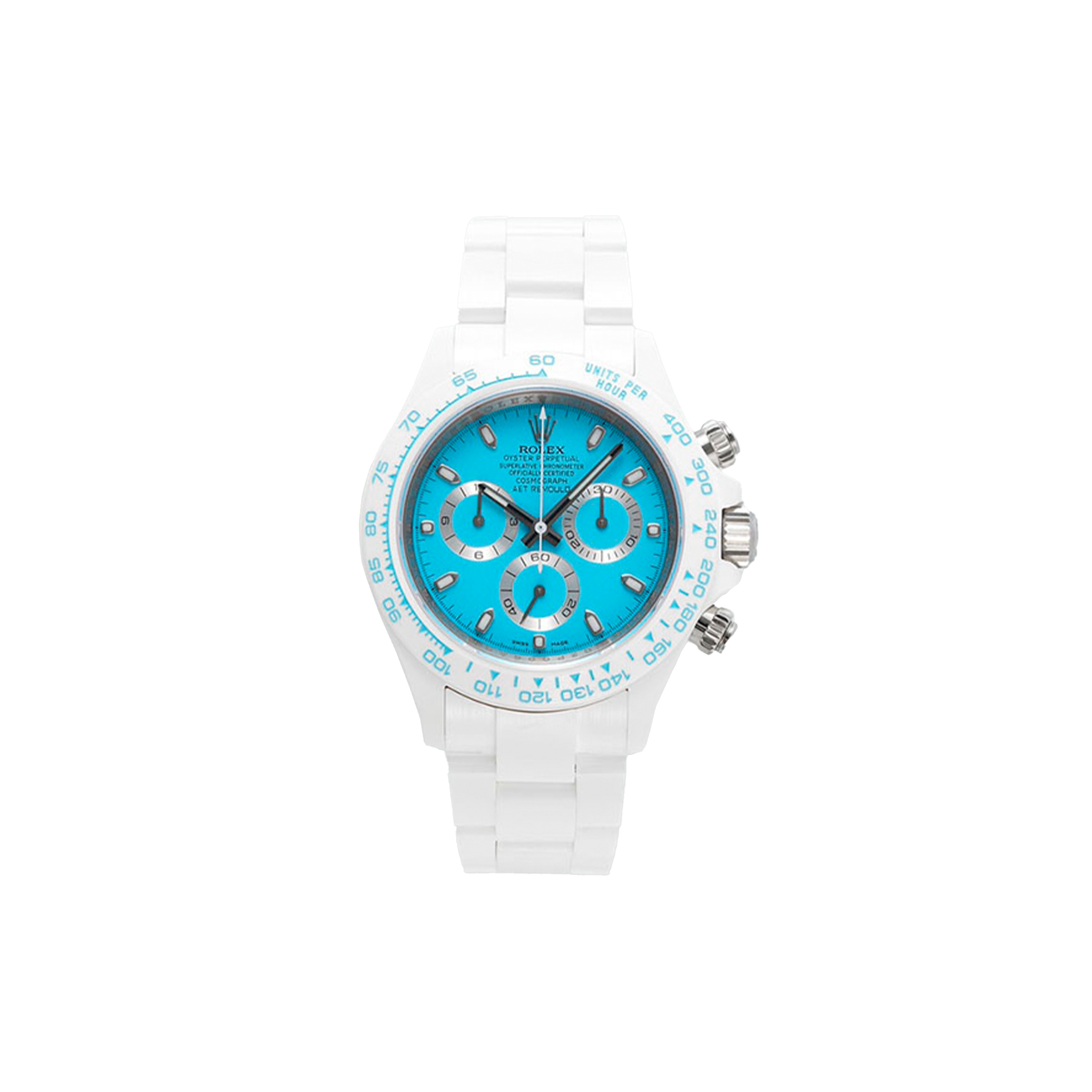 ROLEX DAYTONA BLUE AND WHITE CERAMIC 40MM WATCH N4130