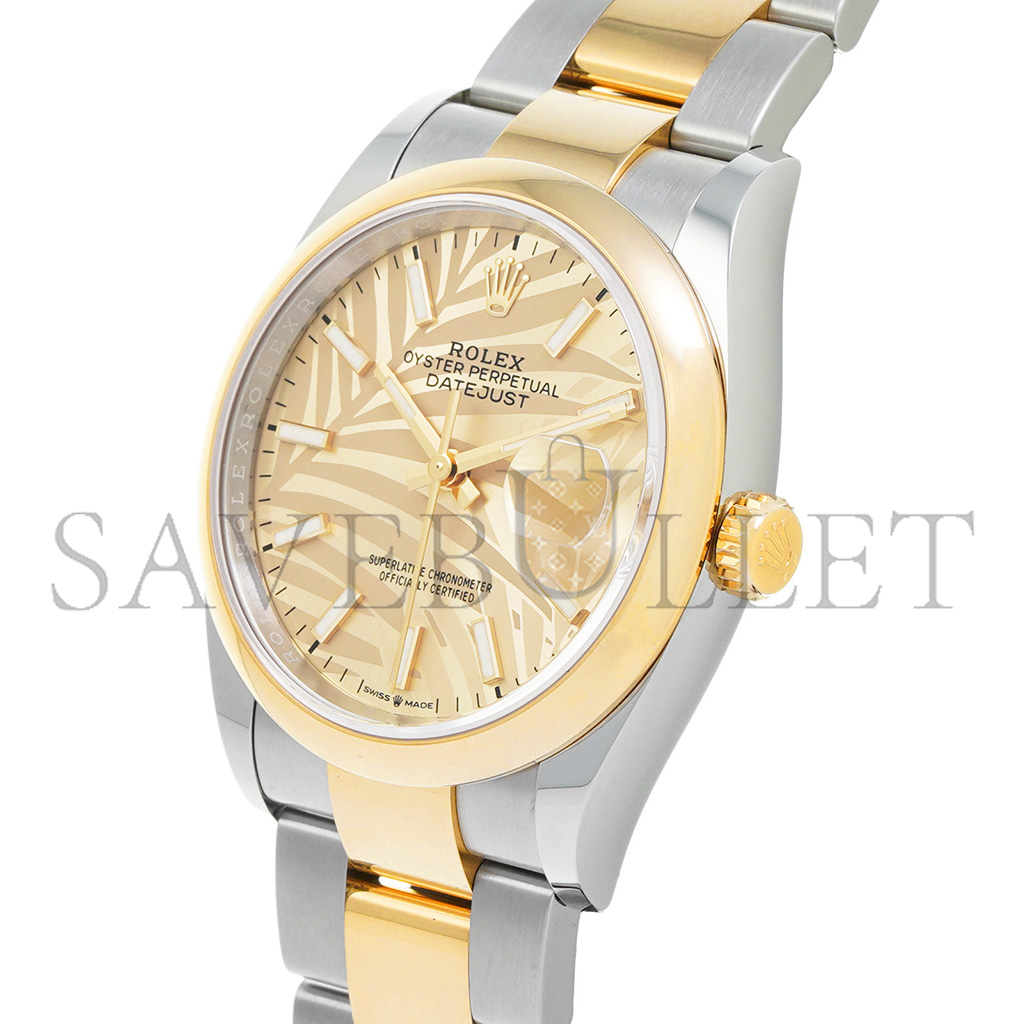 ROLEX DATEJUST GOLDEN PALM PATTERN 36MM WATCH 126203