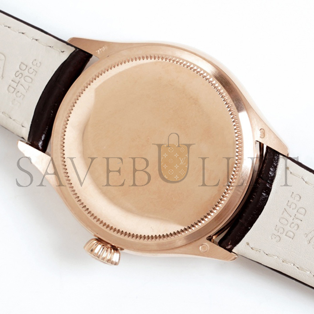 ROLEX CELLINI DATE BLACK DIAL IN EVEROSE GOLD 40MM WATCH 50515