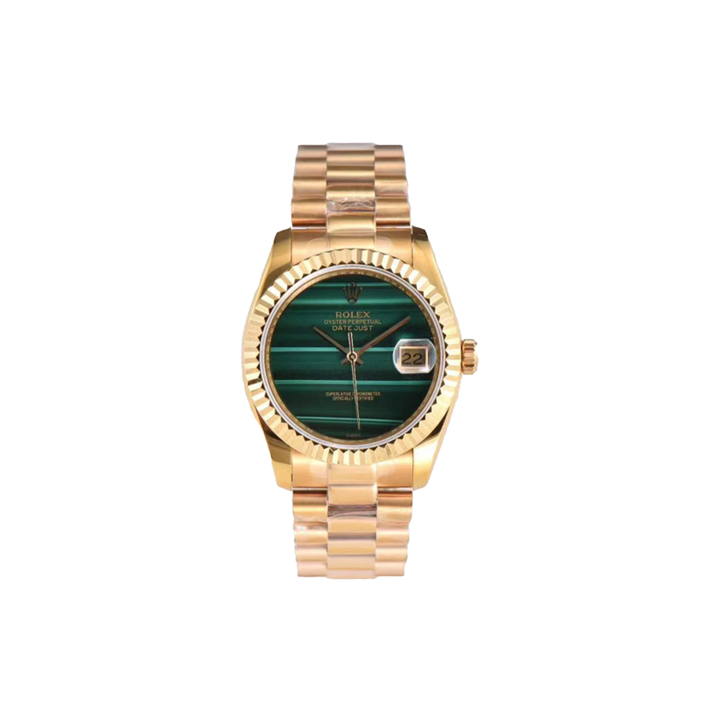 ROLEX DATEJUST YELLOW GOLD MALACHITE DIAL 26MM WATCH 69178