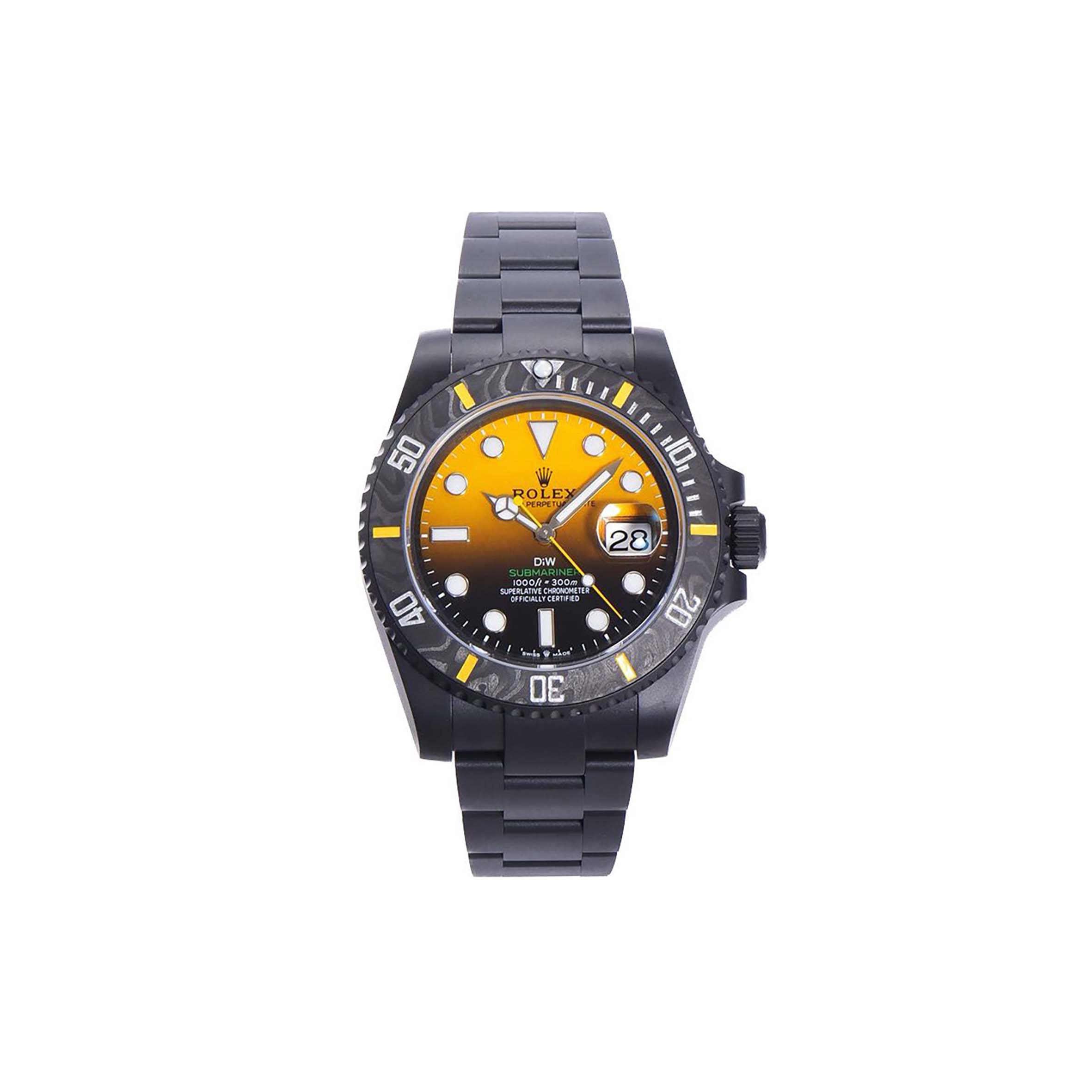 ROLEX SUBMARINER DIW CARBON YELLOW GRADIENT DIAL 41MM WATCH 126610LN