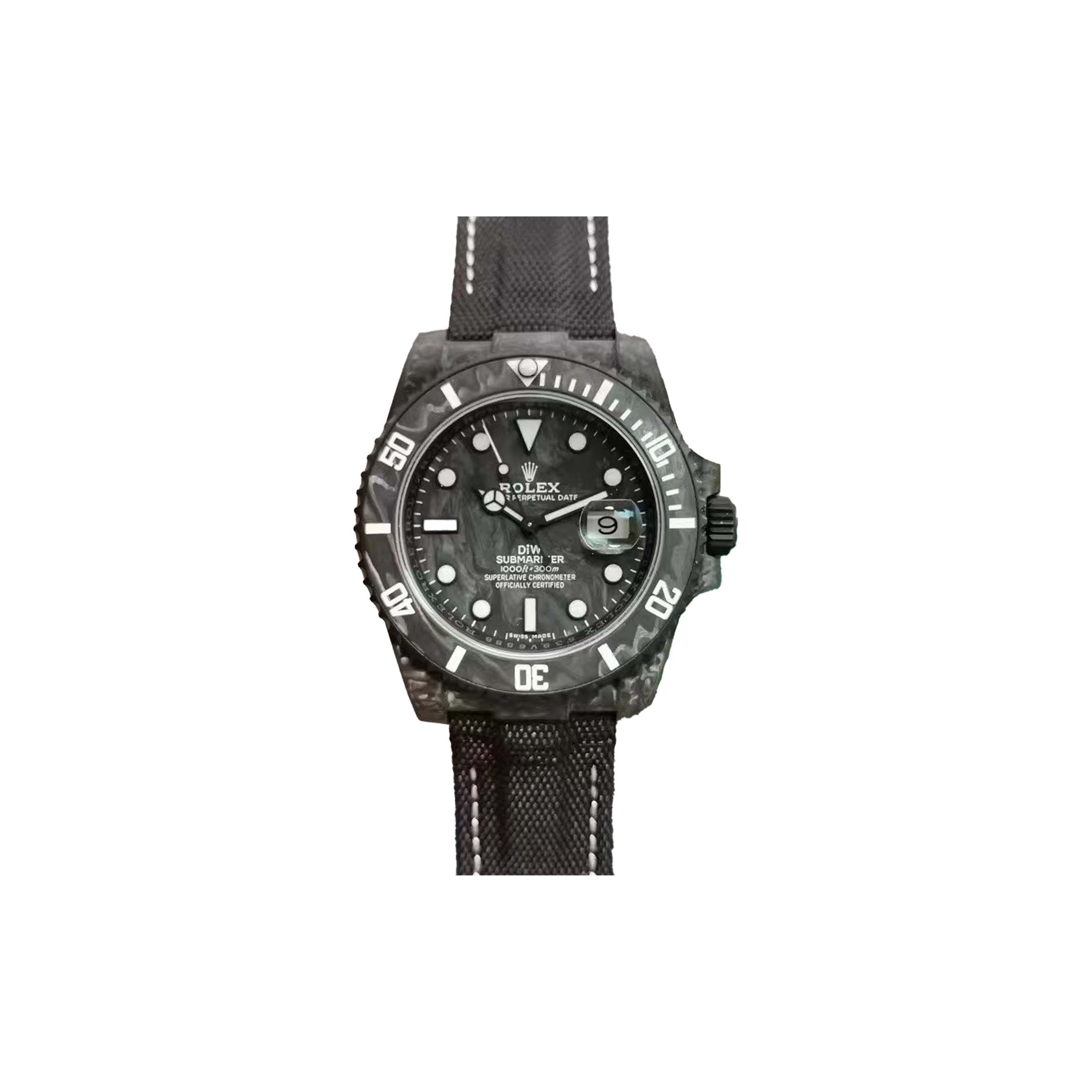ROLEX SUBMARINER DIW CARBON WHITE ELEMENT 40MM WATCH 116610