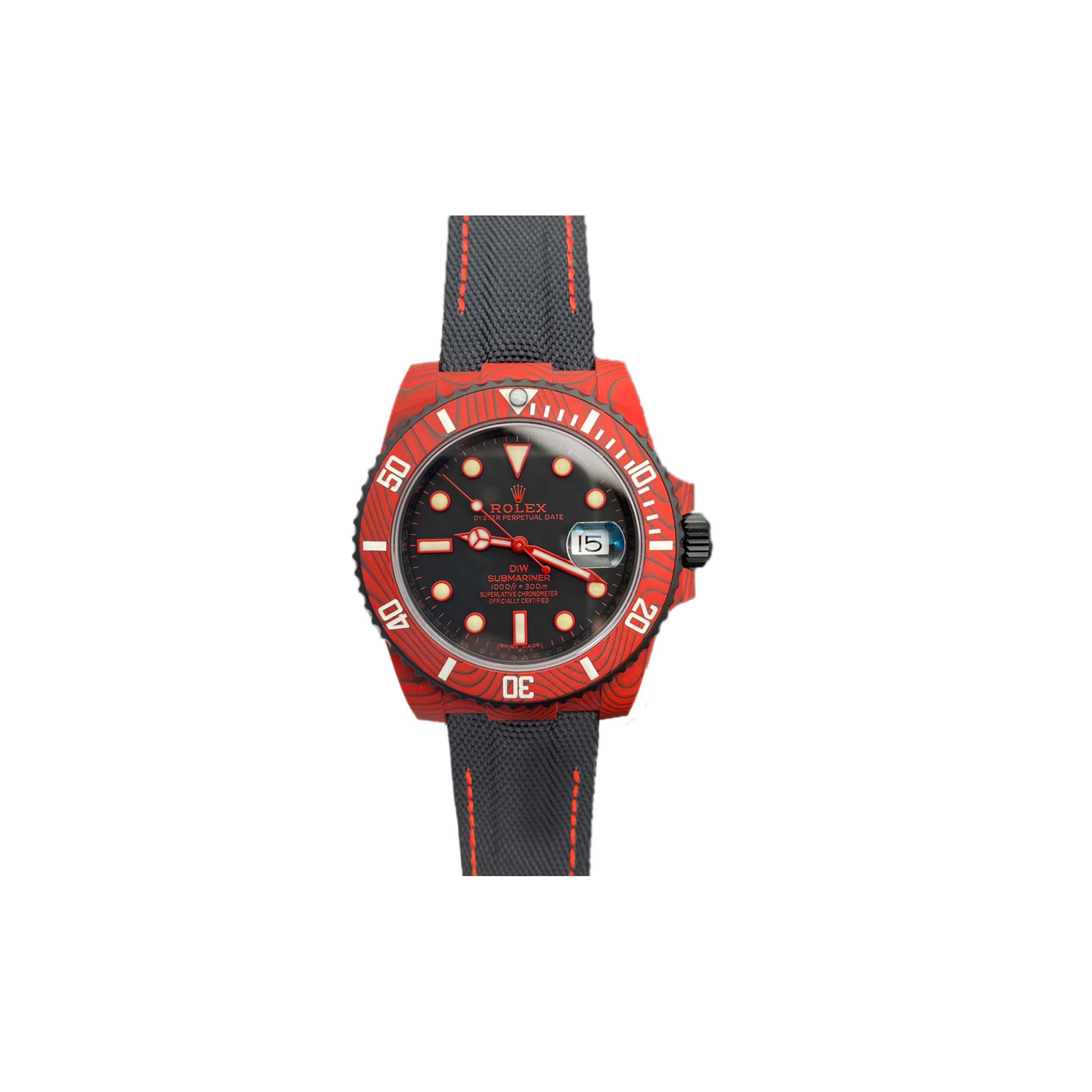 ROLEX SUBMARINER DIW RED CARBON 41MM WATCH 116610