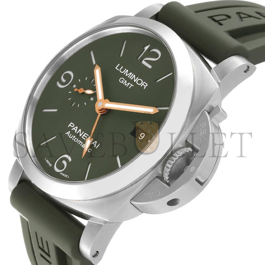 PANERAI LUMINOR 1950 GMT GREEN DIAL MS DHONI EDITION 44MM WATCH  PAM01056