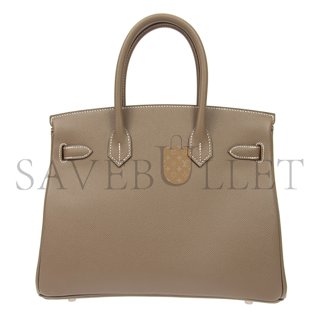 HERMES MASTER BIRKIN 30 TOGO LEATHER ELEPHANT GREY SILVER BUCKLE BAG BK3018EPSS (30*22*16cm)