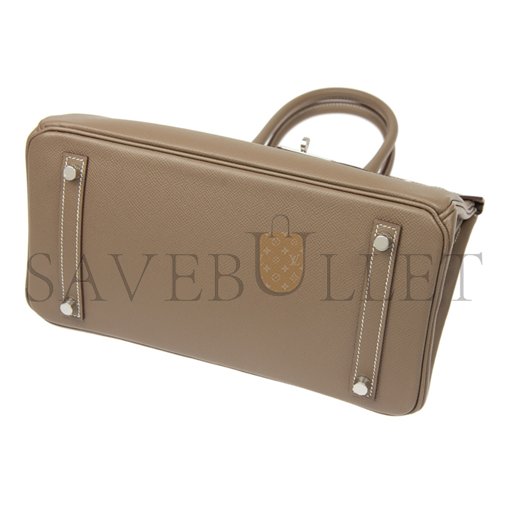 HERMES MASTER BIRKIN 30 TOGO LEATHER ELEPHANT GREY SILVER BUCKLE BAG BK3018EPSS (30*22*16cm)