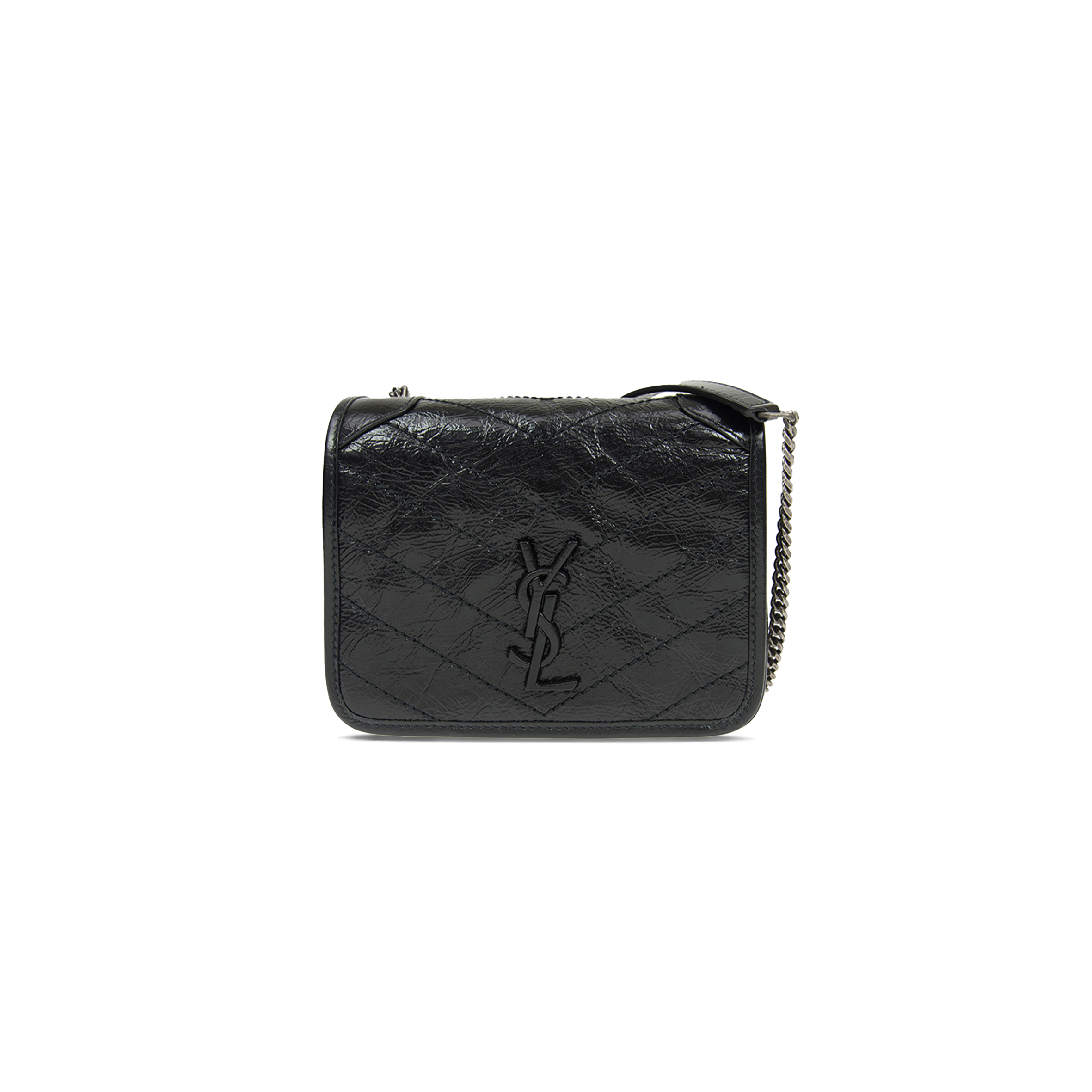 YSL NIKI MINI SHOULDER BAG IN CRINKLED VINTAGE LEATHER 5831030EN041000 (18.5*15*5cm)