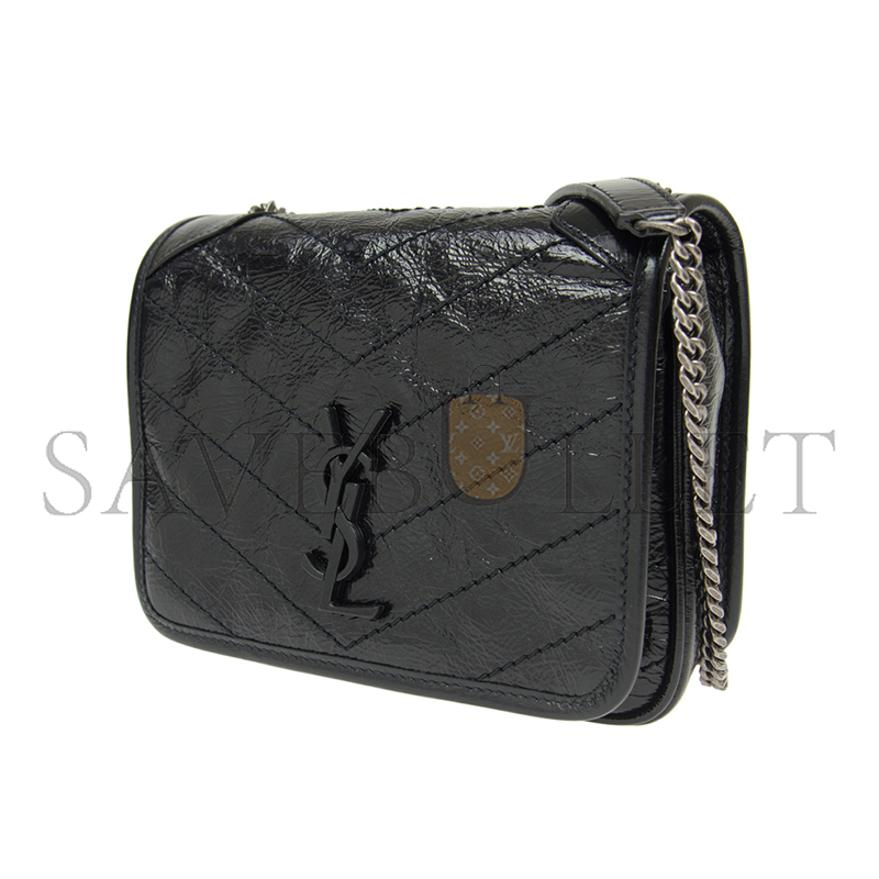 YSL NIKI MINI SHOULDER BAG IN CRINKLED VINTAGE LEATHER 5831030EN041000 (18.5*15*5cm)