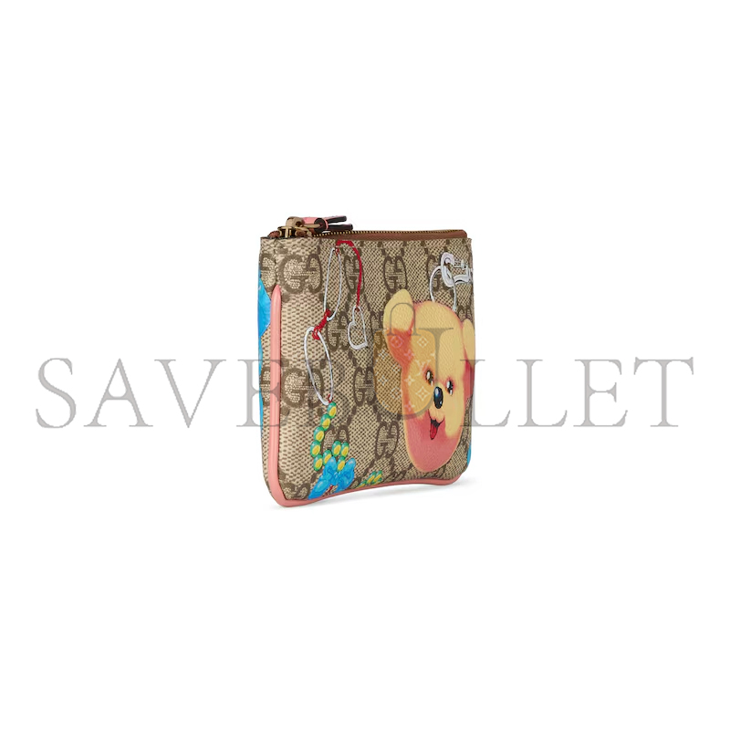 GUCCI ZIP KEY CASE WITH MOTIF ‎‎‎838892 (12.5*7*1.5cm)