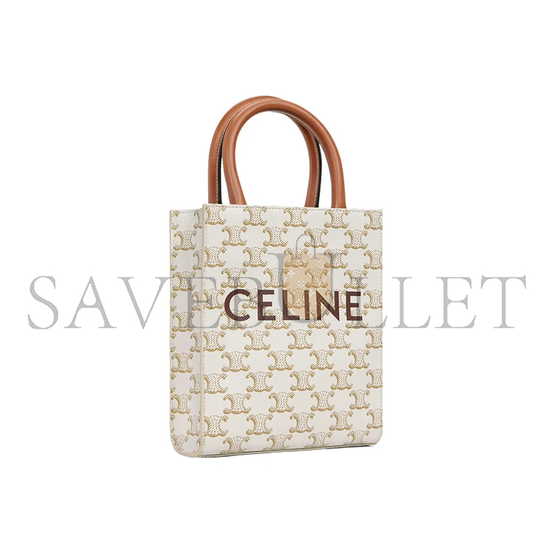 CELINE MINI TOTE IN CABAS TRIOMPHE PRINTS AND LEATHER 194372BZK.01BC (21*17*4cm)