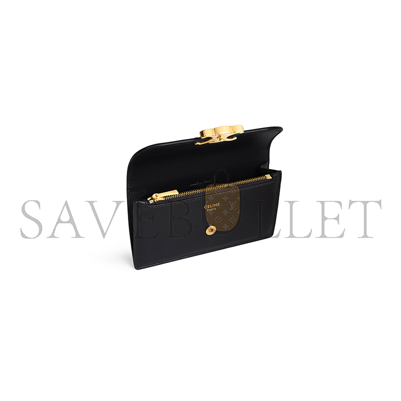 CEINE LONG CARD HOLDER WITH FLAP TRIOMPHE IN SHINY CALFSKIN 10P073DPV.38NO (13*8*1cm) CEINE LONG CARD HOLDER WITH FLAP TRIOMPHE IN SHINY CALFSKIN 10P073DPV.38NO (13*8*1cm)