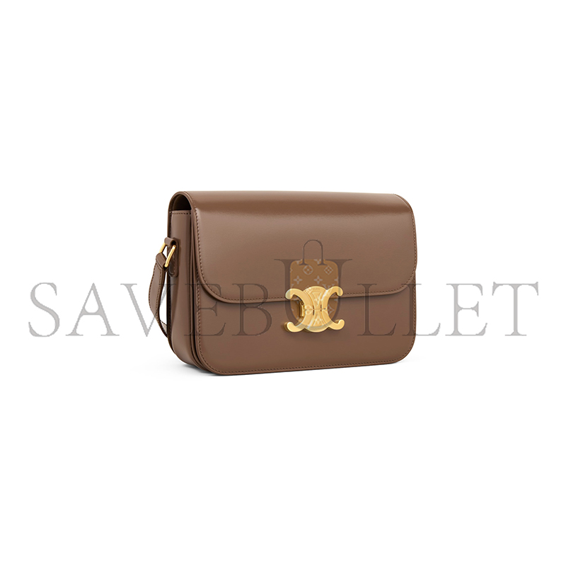 CELINE MEDIUM CLASSIQUE TRIOMPHE BAG IN SHINY CALFSKIN 187363BF4.19BG (22.5*16.5*7.5cm)