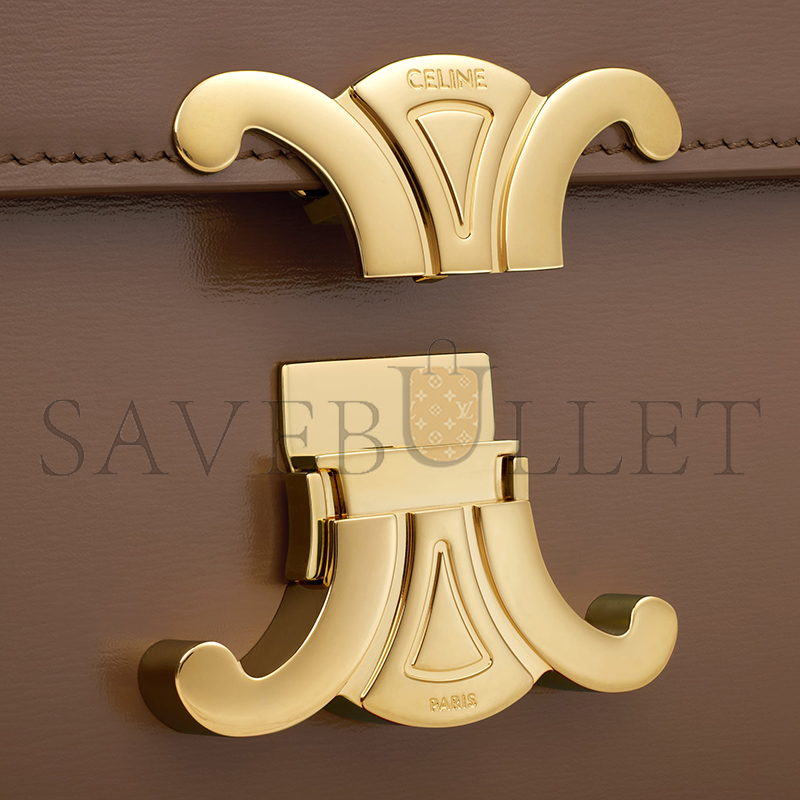 CELINE MEDIUM CLASSIQUE TRIOMPHE BAG IN SHINY CALFSKIN 187363BF4.19BG (22.5*16.5*7.5cm)
