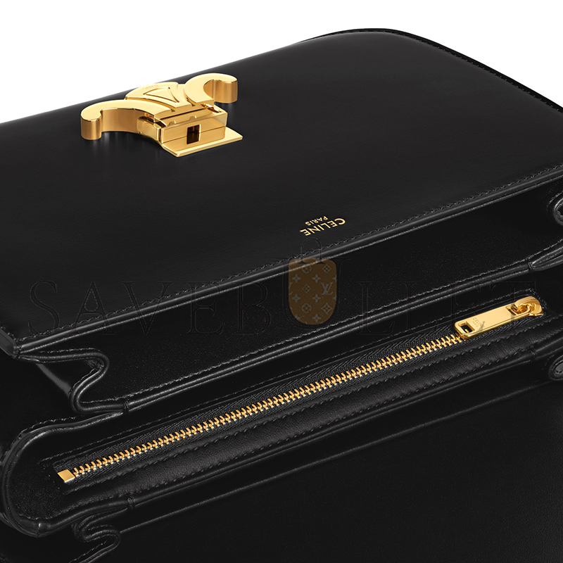 CELINE MEDIUM CLASSIQUE TRIOMPHE BAG IN SHINY CALFSKIN 187363BF4.38NO (22.5*16.5*7.5cm)