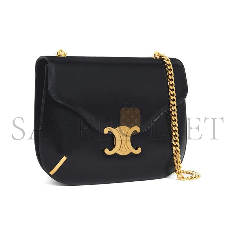 CELINE CHAIN BAG IN BESACE TRIOMPHE SHINY CALFSKIN 199273BF4.38NO (24.5*17*4cm)