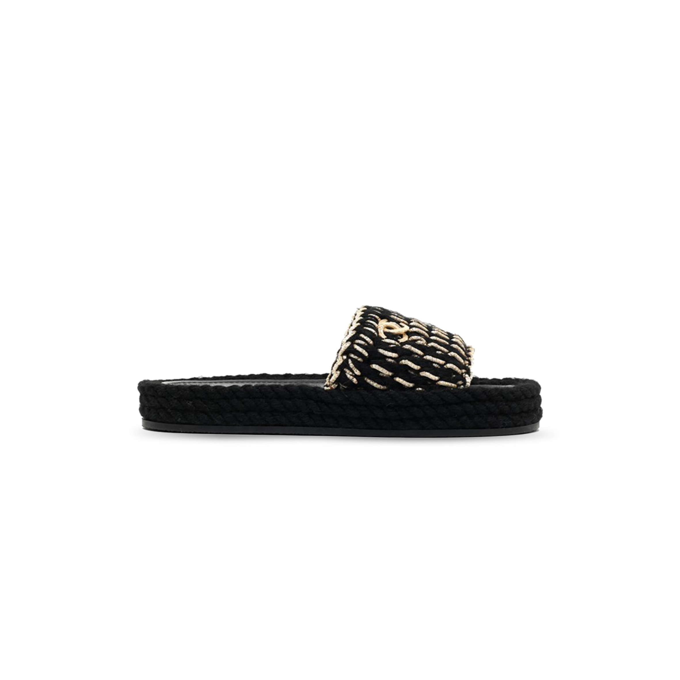 CHANEL NEW WOVEN SLIPPERS FOR WOMEN LAMBSKIN LEATHER G38189 X56418 94305