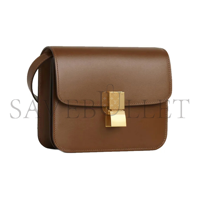 CELINE SHOULDER BAG IN TEEN CLASSIC POLISHING CALFSKIN 192523DLS.04FG (18.5*15.5*6cm)