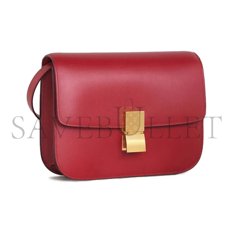 CELINE MEDIUM SHOULDER BAG IN TEEN CLASSIC POLISHING CALFSKIN 164173DLS.27OR (24*18*7cm)