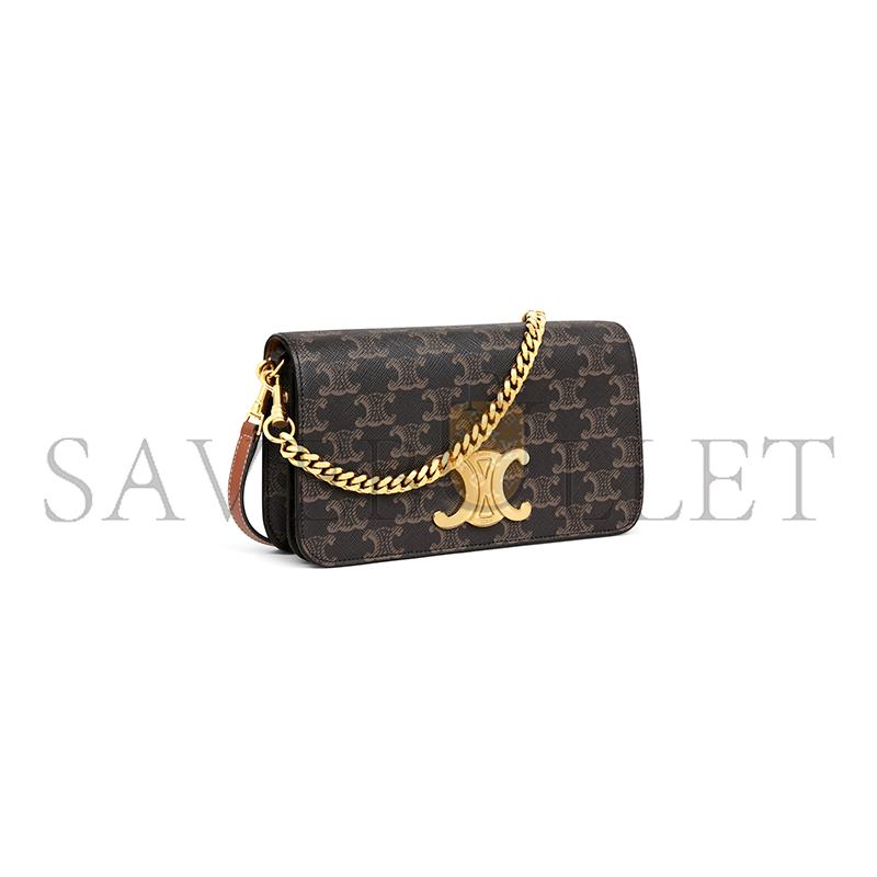 CELINE MULTIPOCHETTE IN TRIOMPHE CANVAS AND CALFSKIN 10L972DQB.04LU (20.5*11*4cm)