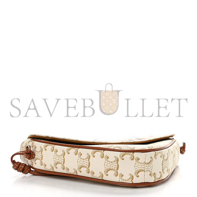 CELINE CROSSBODY BAG IN TRIOMPHE CANVAS AND CALFSKIN 195902BZK.01BC (21*15*4cm)