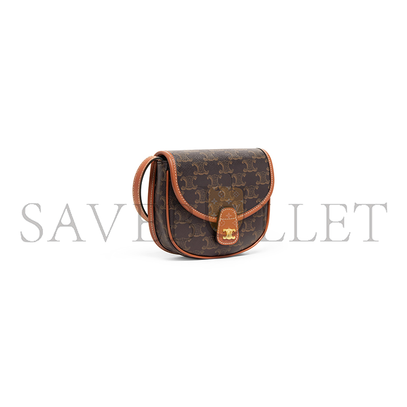 CELINE MINI BESACE IN TRIOMPHE CANVAS AND CALFSKIN 196702BZJ.04LU (15*11*4cm)