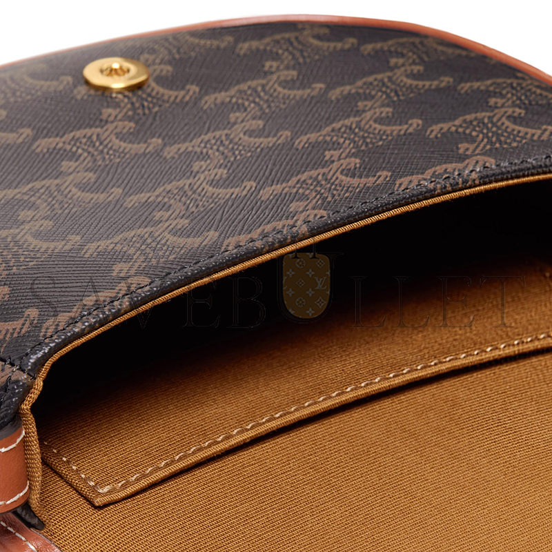 CELINE MINI BESACE IN TRIOMPHE CANVAS AND CALFSKIN 196702BZJ.04LU (15*11*4cm)