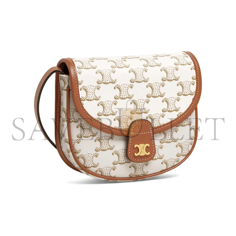 CELINE MINI BESACE IN TRIOMPHE CANVAS AND CALFSKIN 196702BZJ.01BC (15*11*4cm)