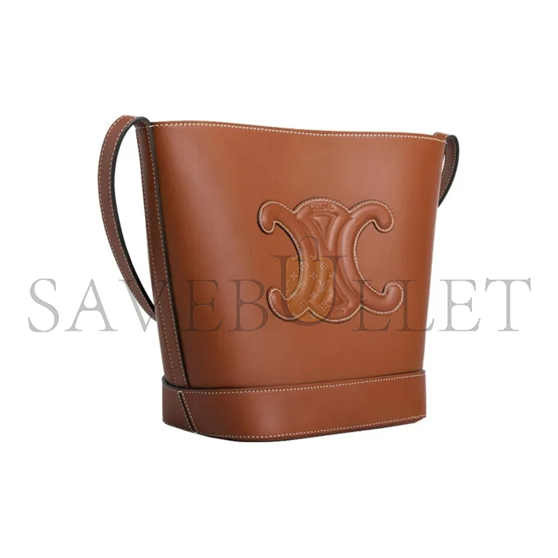 CELINE SMALL BUCKET BAG IN CUIR TRIOMPHE SMOOTH COWHIDE 198243DU3.04LU (22*18*13cm)